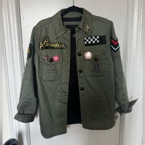 Marc Jacobs Dark Green Military Jacket with Patches and brooches